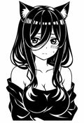 Cat Girl Portrait Decal