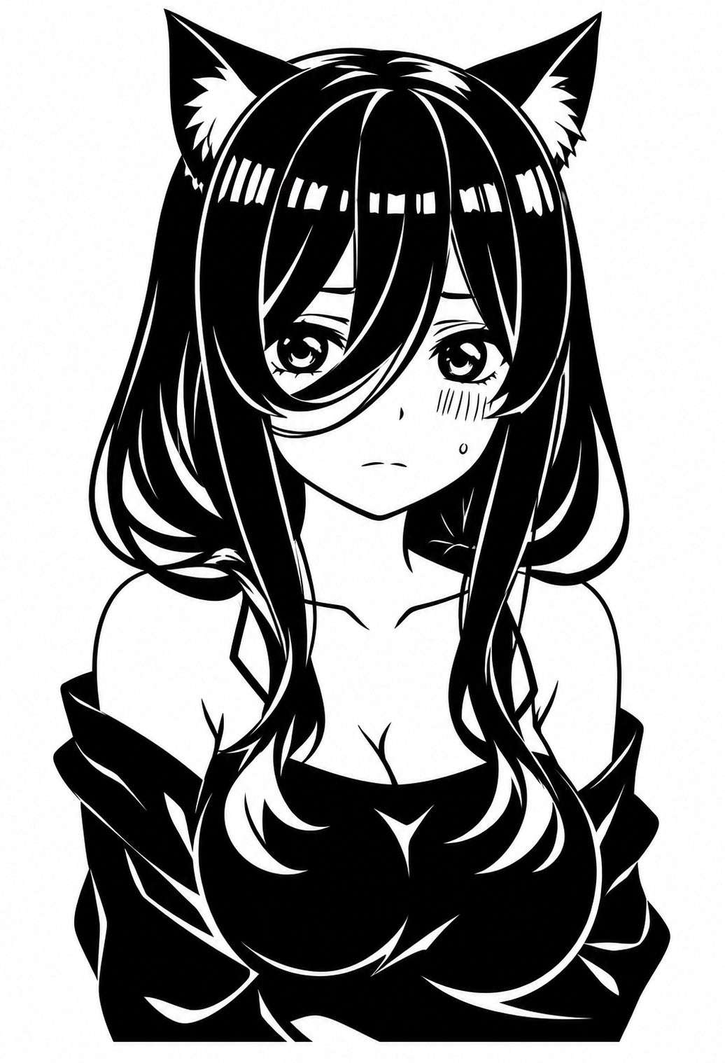 Cat Girl Portrait Decal