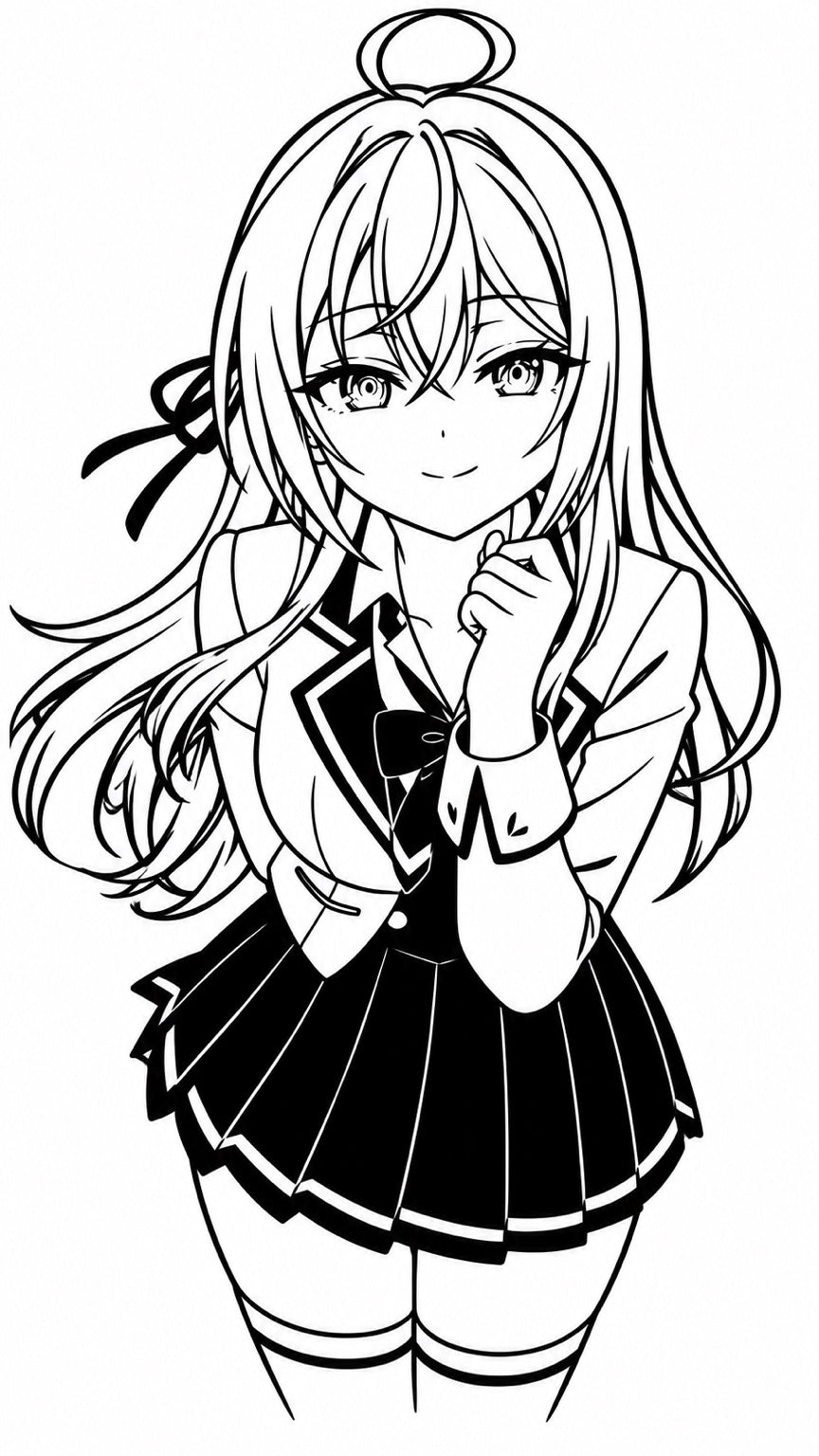 Anime Girl School Uniform Decal