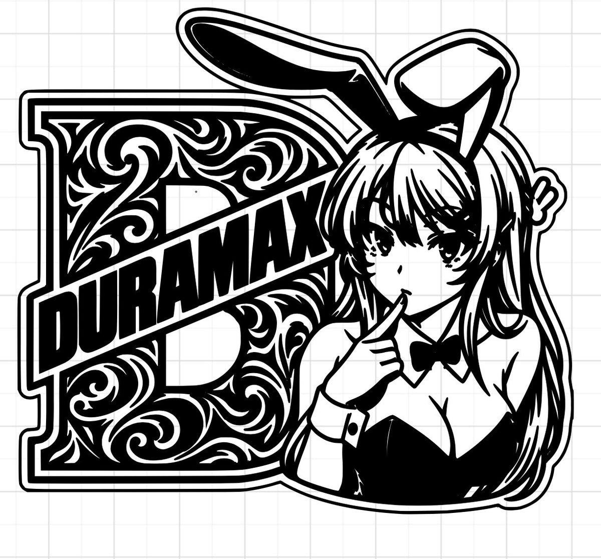 Duramax Bunny Girl Decal