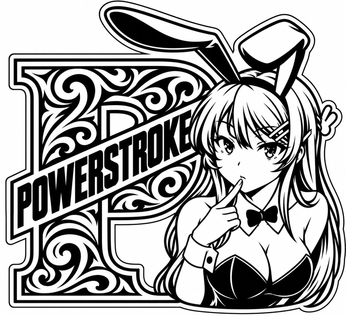 Powerstroke Bunny Girl Decal