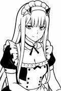 Zero Two in a maid outfit decal design